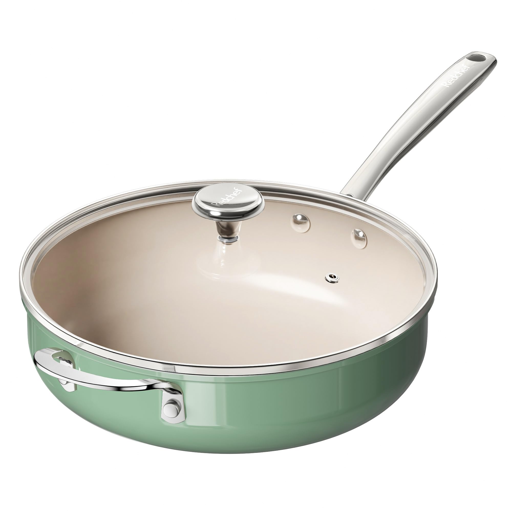 Redchef Ceramic Saute Pan with Lid, 5QT