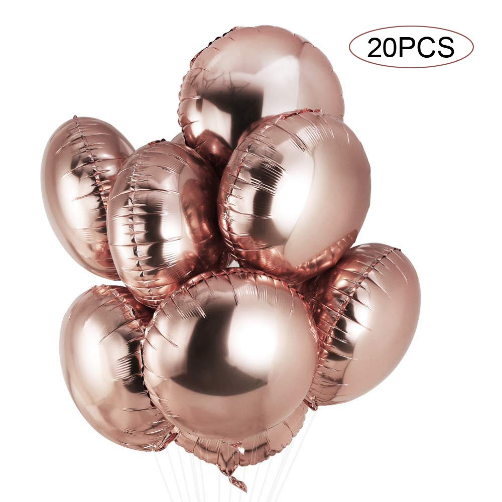 Rose Gold Balloon Set 20 pack High Quality Foil Reusable Party Favors Supplies for Wedding,Baby Shower,Graduation Ceremony,Birthday,Holiday and Any Occasion Decoration