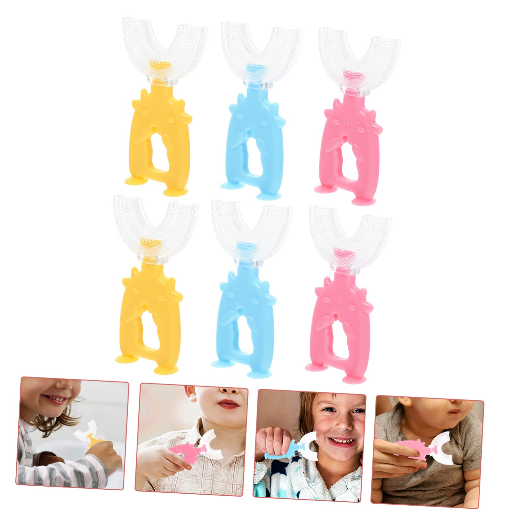 Healvian 18 Pezzi Spazzolino Da Denti Per Bambini A Forma Di U Pulizia Denti Orale A 360° Spazzolino Da Denti Per Bambini Spazzolino Manuale Spazzolino Per Pulizia Orale Detergente Per