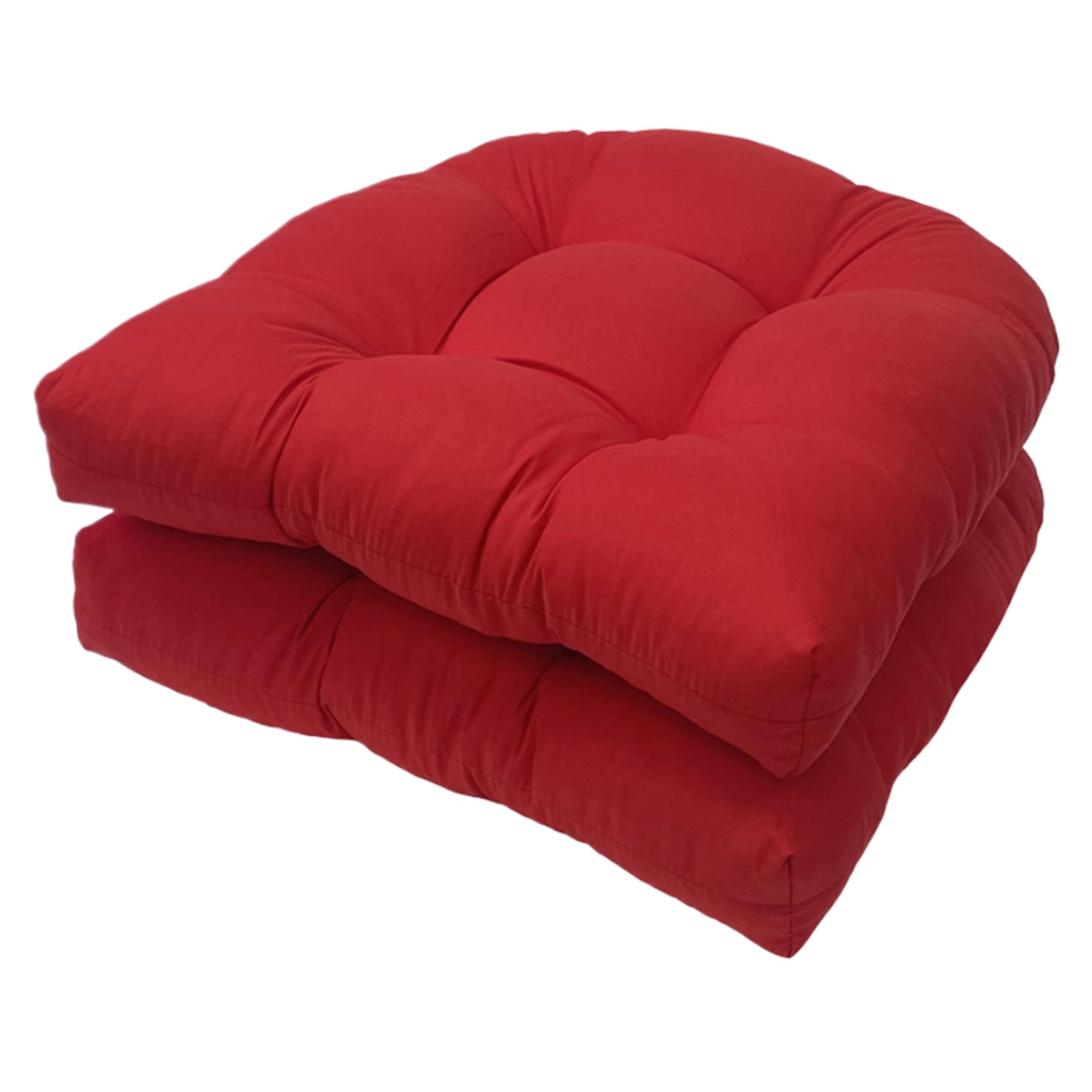 Coussins de siège d'extérieur de 19x19 pouces pour chaise de jardin en rotin rouge lot de 2