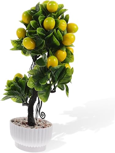 Adornos artificiales de flores para árboles frutales, decoración de mesa auxiliar, tallos de limón falsos, ramas de frutas sintéticas, árbol de