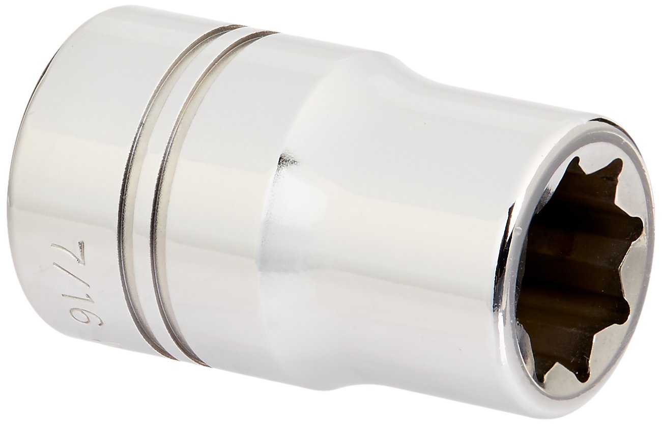 Williams ST-814 1/2 Drive Shallow Socket, 8- Point, 7/16-Inch