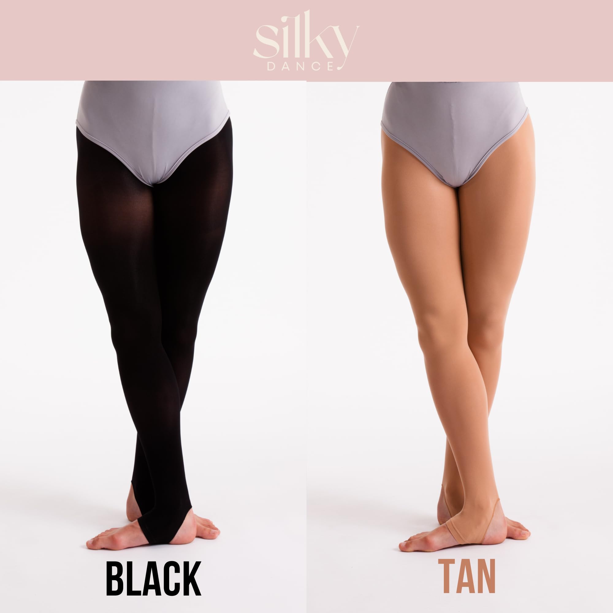 Silky Dance 2 pares medias de baile estribo mate 60 denier jazz negro marrón