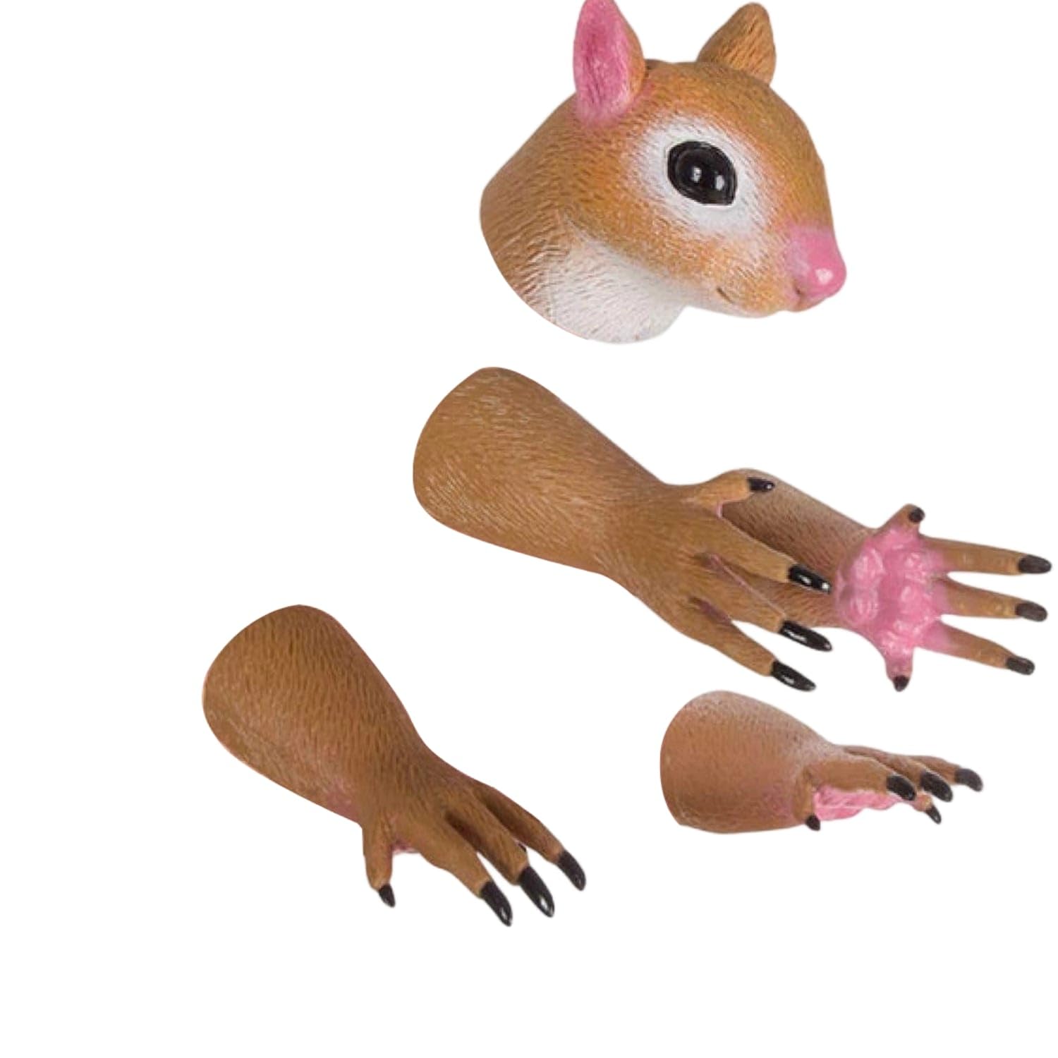 Textured Animal Finger Puppet Painted Details Vinyl Squirrel ABS | Textured Animal Finger Puppet Painted Vinyl Molded Plaything Fine Motor Skills Squirrel Home Garden ABS-image-46