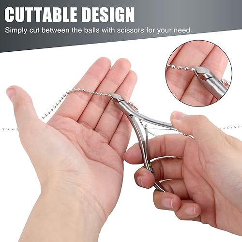 Miniatura 5 de 10 cadenas de placa de identificación para perro, collar de cadena de bola, cadenas de placa de identificación para hombre, cadena de metal chapado