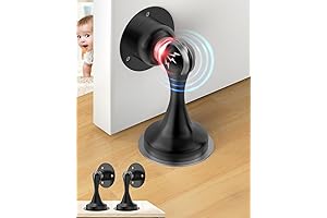 Magnetic Door Stoppers Keep Doors Open, 2 Pack Black Stainless Steel Door Stop Holder