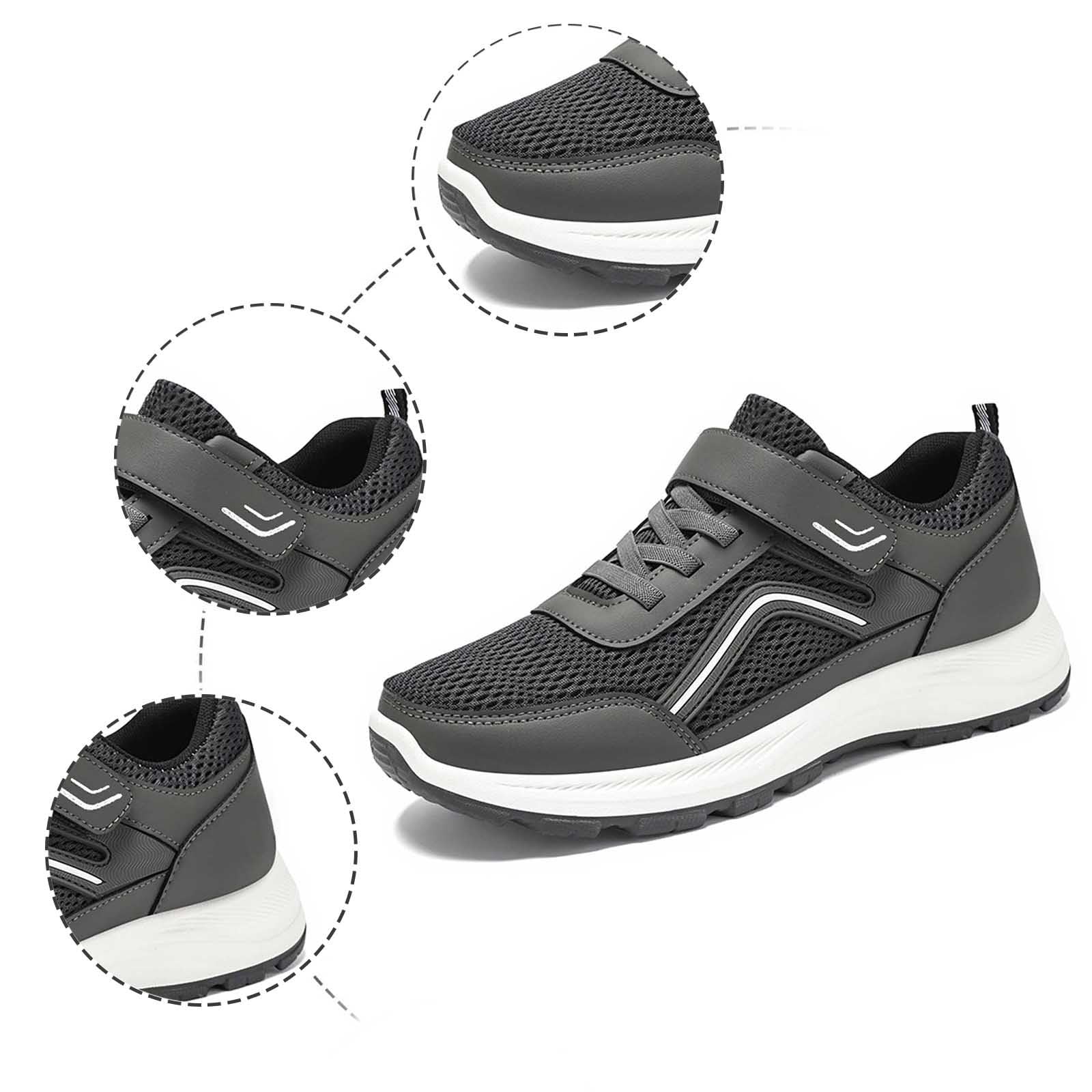 Generisch Herren Sneakers Atmungsaktive Herren-Sneaker mit Klettverschluss für gemütliches Gehen Laufen bequem rutschfest strapazierfähig ideal für den Alltag