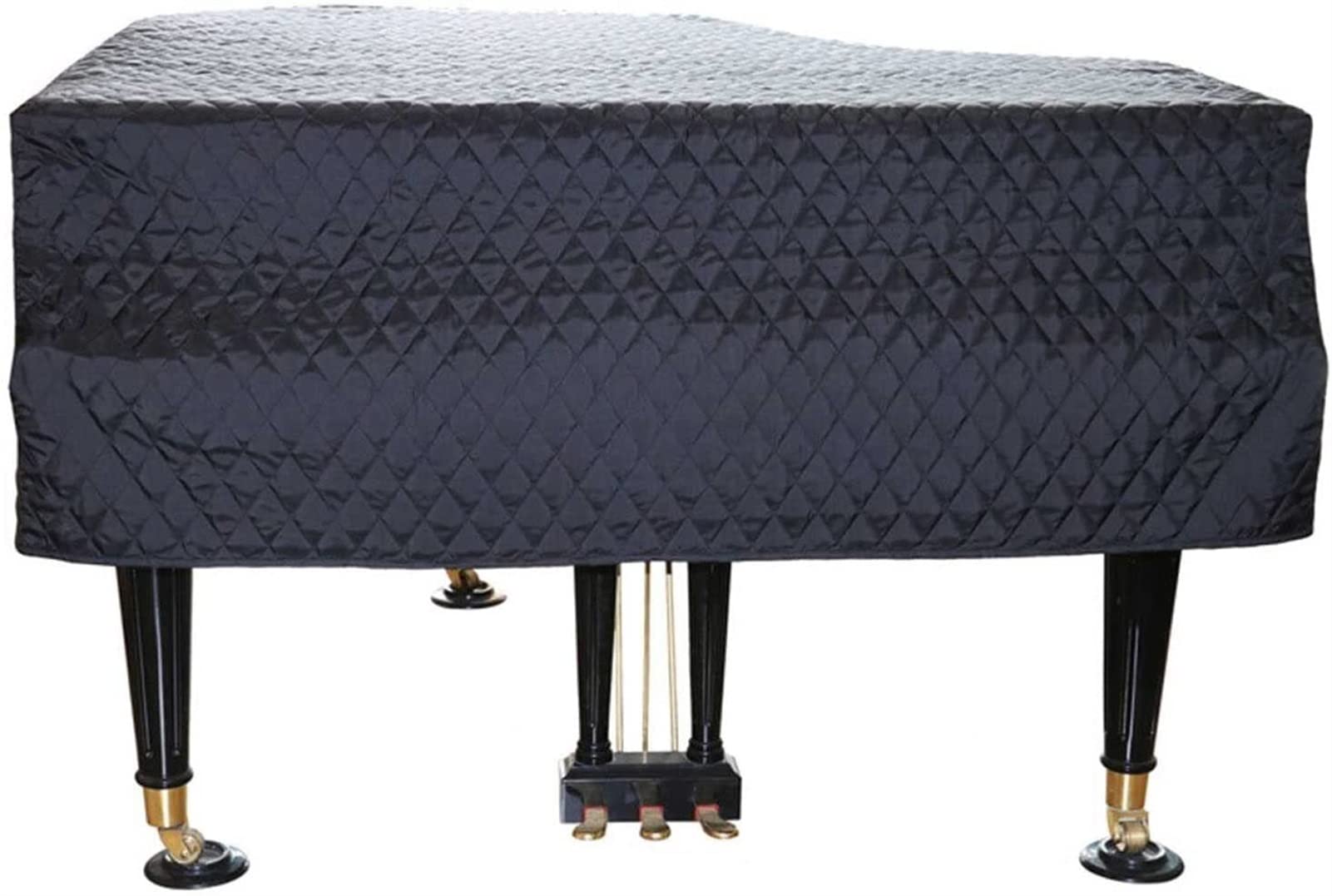 Copertura per Pianoforte a Coda, Copertura per Pianoforte a Coda Ispessita Copertura per Pianoforte Copertura Triangolare con Motivo Trapuntato/L|Black Piano Cover