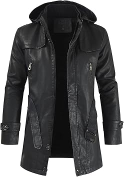 Men's Bomber Jacket Long Leather Jackets Autumn Lapel Winter Thick Fleece Casual Vintage Men's Outwear Outwear Men's PU Leather Coats