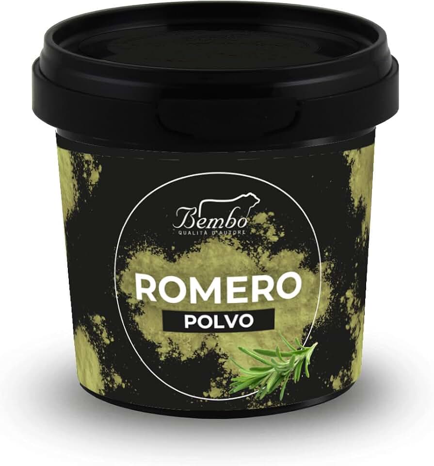 Romero en Polvo Bembo 45 g - Especia Natural y Aromática - Sin Glutamatos, Aglutinantes ni Colorantes -Envase anti-luz y anti-oxidación.