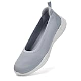 Women's Knit Slip On Walking Shoes - Comfort Ballet Flats with Rubber Sole & Arch Support