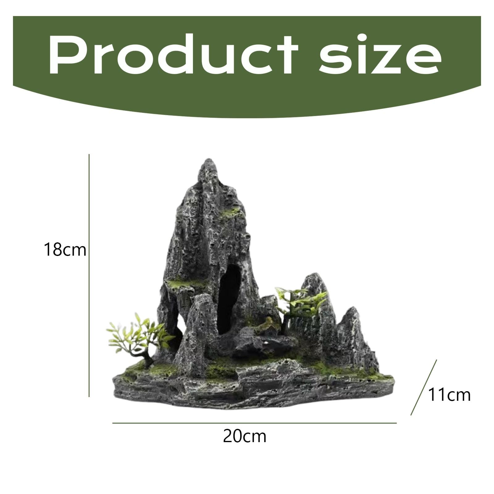 Adorno de Resina de Paisaje de Roca de Acuario, decoración de Roca de Acuario | Accesorios reutilizables impermeables del paisaje de la cueva de piedra for los acuarios de los jardines