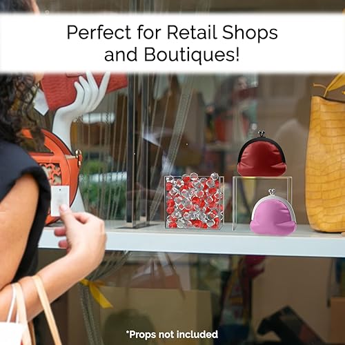 Vista 40 de Marketing Holders Soportes de exhibición de acrílico de 2 pulgadas a 8 pulgadas de alto, 7 piezas de plástico transparente para encimera, pedestal