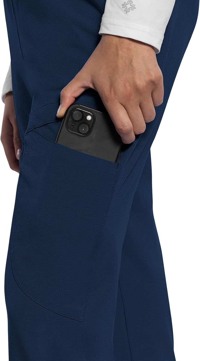 Med Couture Scrub Pant for Women Mid Rise Drawstring Tapered Leg - Missy Fit Cargo Pant with Rib-Knit Waistband - MC101 - Image 4