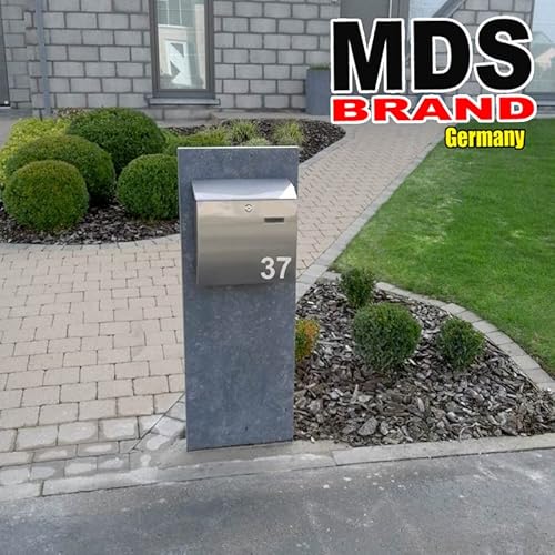 Prime Design 15cm Zahlen Aufkleber | Selbstklebende hausnummern zum aufkleben | Klebezahlen für Mülltonne, Briefkasten & Hausnummer | Optimal für Außen & Innen, klebeziffer sind Weiss (1, 15cm)