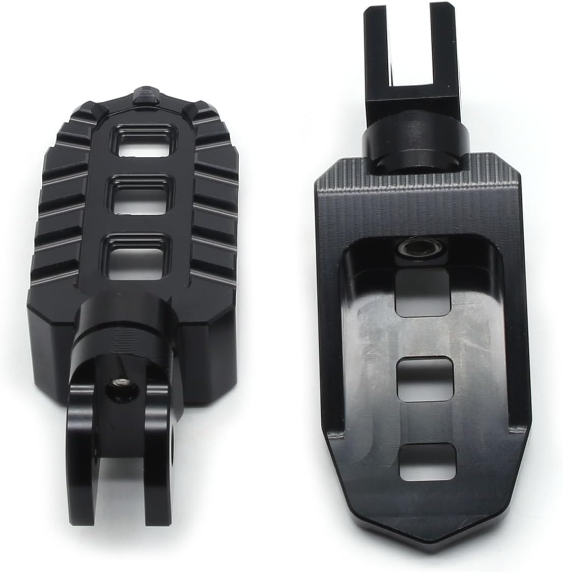 MZS Motorcycle Foot Pegs, Front Adventure Bike Footpeg Rider Serrated Footrests Foot Pedal Black CNC Compatible with V-Strom 650 DL650 XT 07-23 / Vstrom 1000 10-19 / V-storm 1050 20-23 / DL250 17-21
