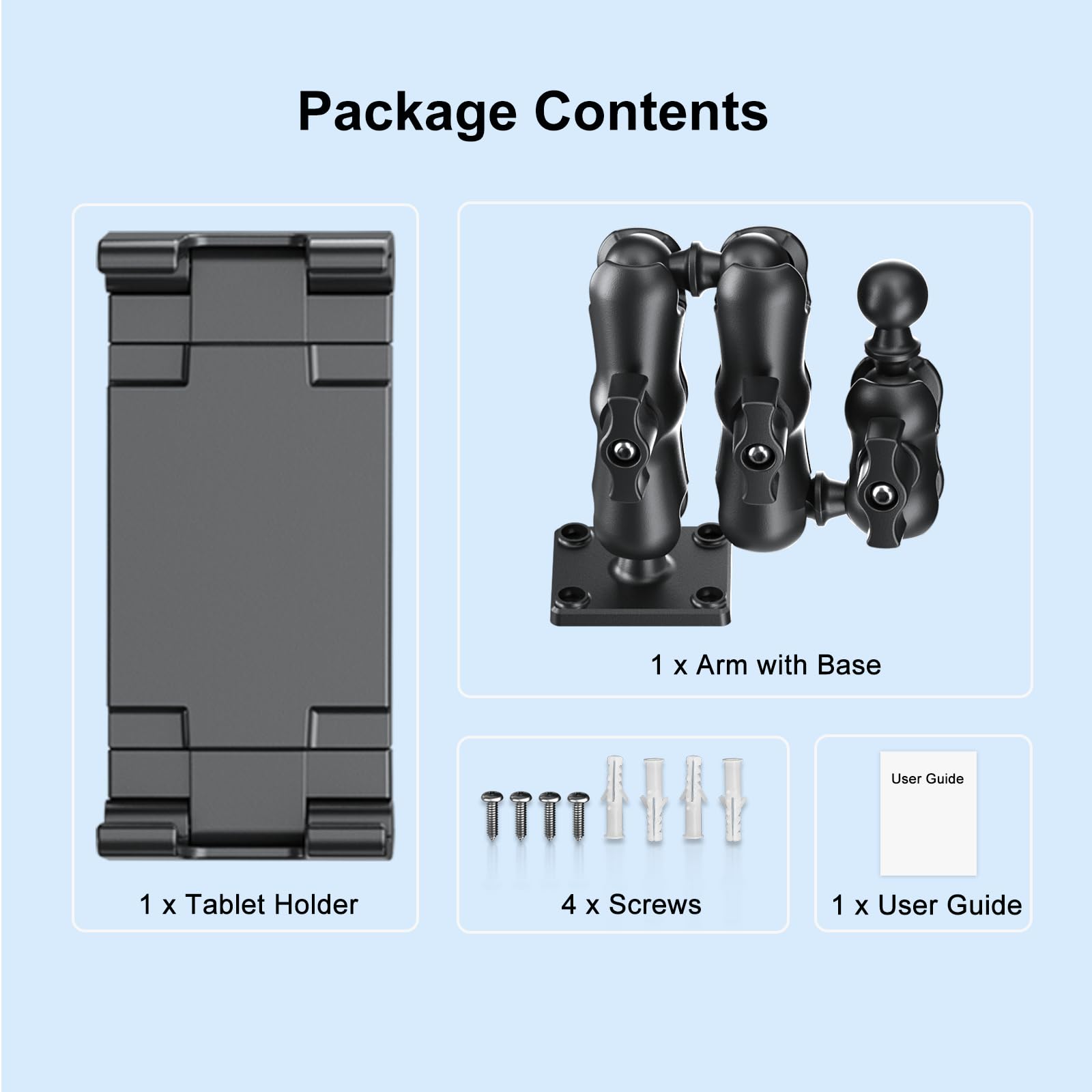 PLDHPRO Supporto da parete per tablet iPad regolabile e girevole 360° a 3 stadi 5,1"-15,6"