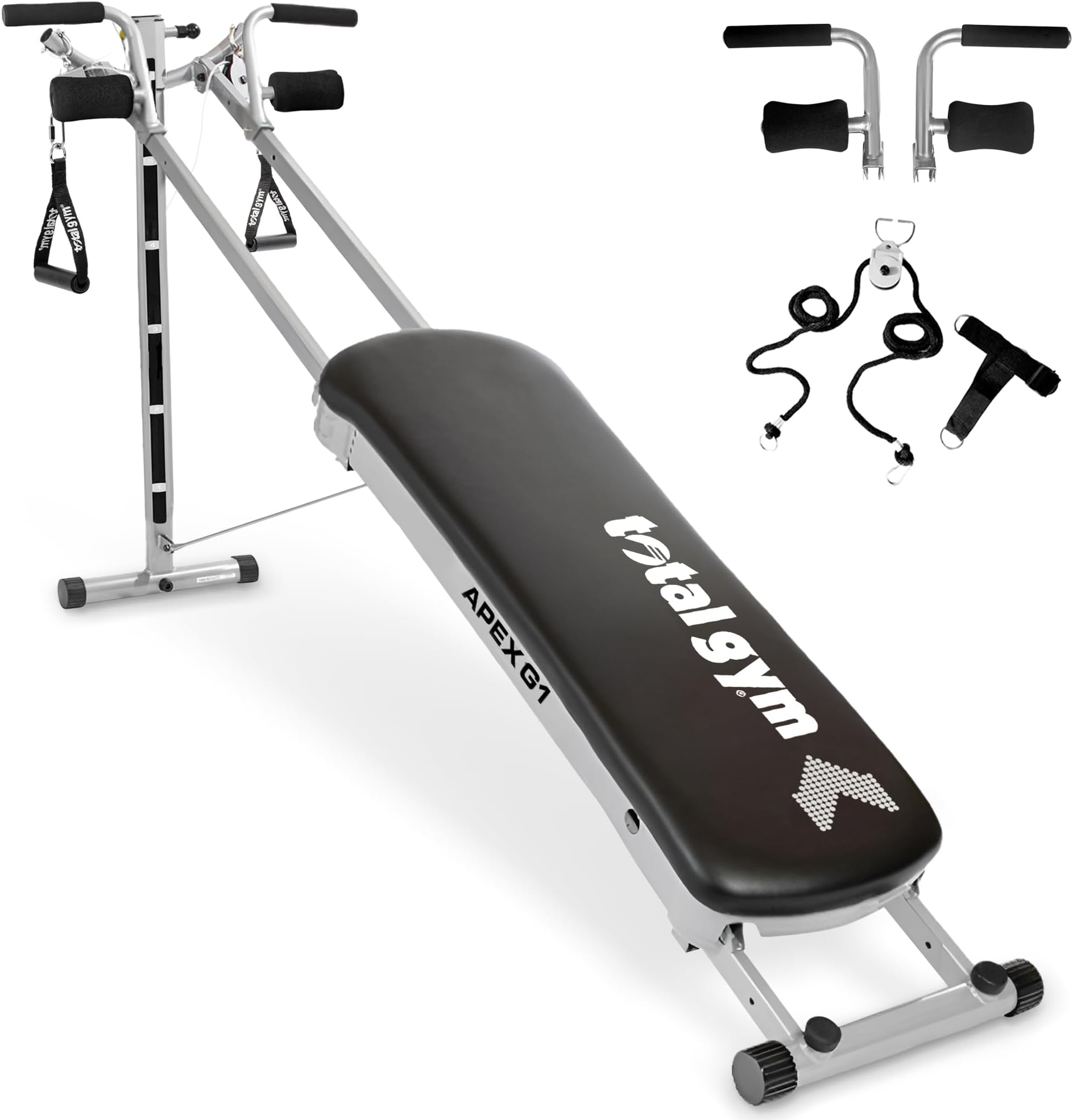 Total Gym Evolve, Premium Inclining Bodyweight Training Home Exercise Machine, Adjustable Glideboard, 16 Levels of Resistance, Deluxe Squat Stand