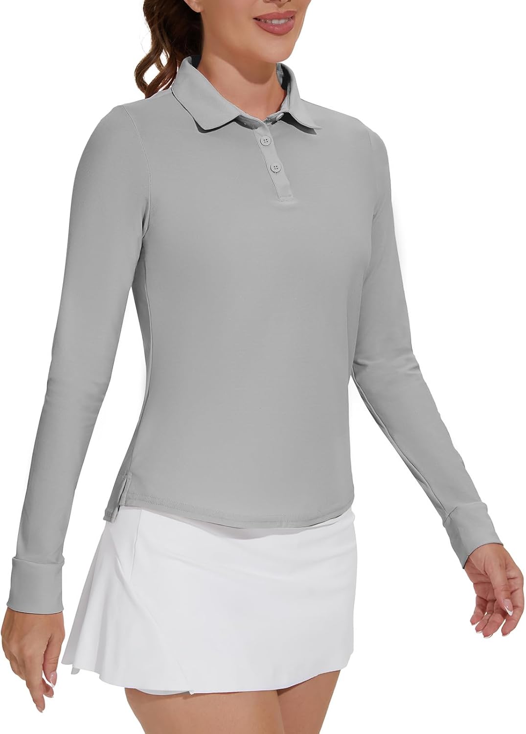 M MOTEEPI Sun Shirts UV Protection Womens Polo Shirts with 3-Botton Womens Golf Shirts Lightweight