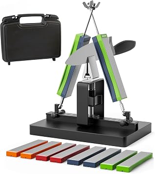 Knife Sharpener Professional Set Outdoor Knife Sharpener with 8 Grits Universal Sharpening System Small with Angle 15-30  for All Knives Professional Precision Knife Sharpener