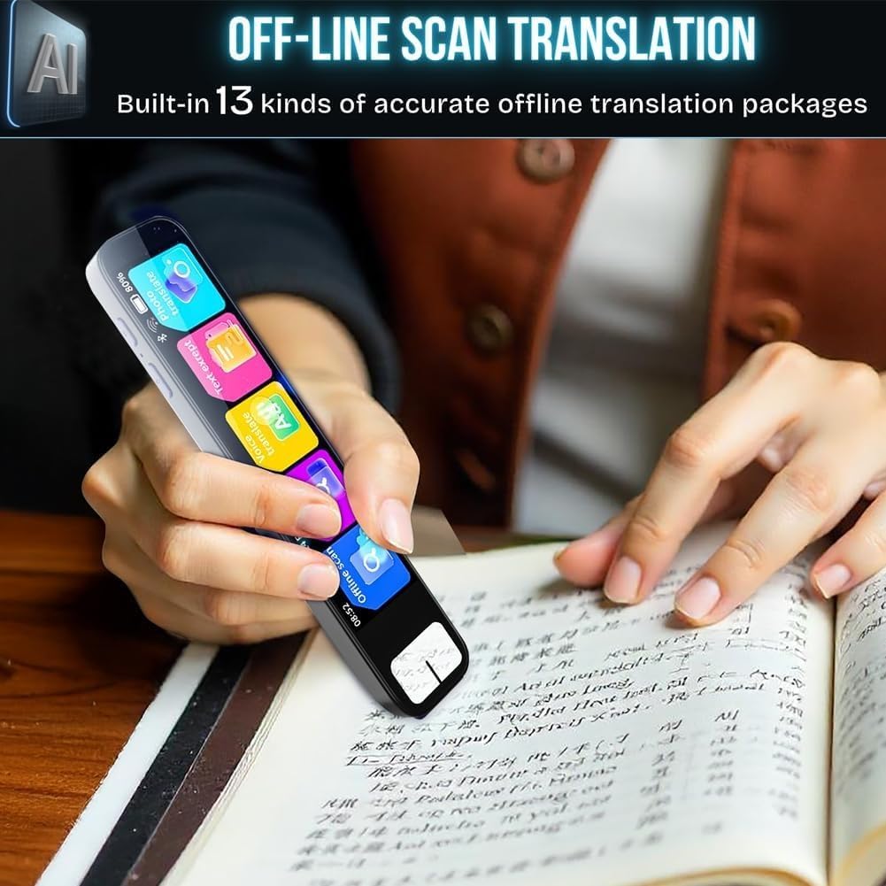 , 2025 Upgrade Smart AI Scanning Pen, 0,5 s schnelle Identifizierung, sofortige KI-Antworten mit 99% Genauigkeit, Offline-Übersetzung, HD-Touchscreen, Lesestift für Mathematik