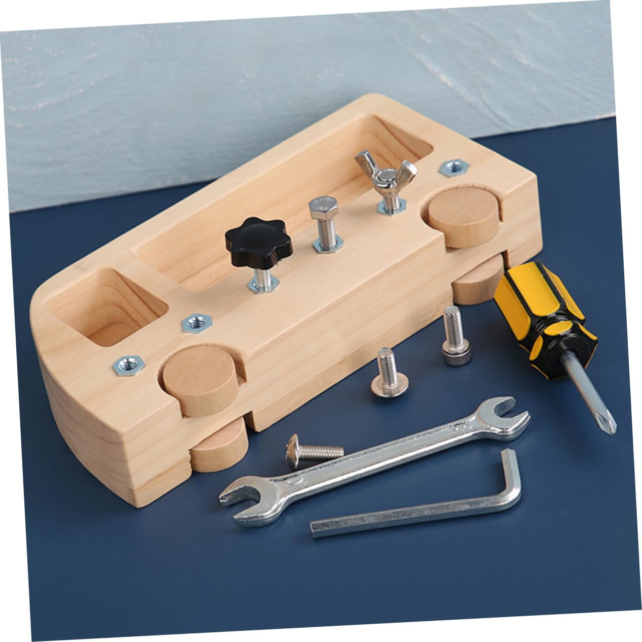1 Set de Juguete de Aprendizaje Temprano Tornillos de Madera Natural para Niños Pequeños, Seguro y Fiable para Desarrollo Educativo y Coordinación Manual
