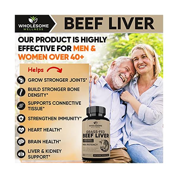 Grass-Fed-Desiccated-Beef-Liver-Capsules-180-Pills-750mg-Each-Natural-Iron-Vitamin-A-B12-for-Energy-Humanely-Pasture-Raised-Undefatted-in-New-Zealand-Without-Hormones-or-Chemicals Grass Fed Desiccated Beef Liver Capsules (180 Pills, 750mg Each) - Natural Iron, Vitamin A, B12 for Energy - Humanely Pasture Raised Undefatted in New Zealand Without Hormones or Chemicals