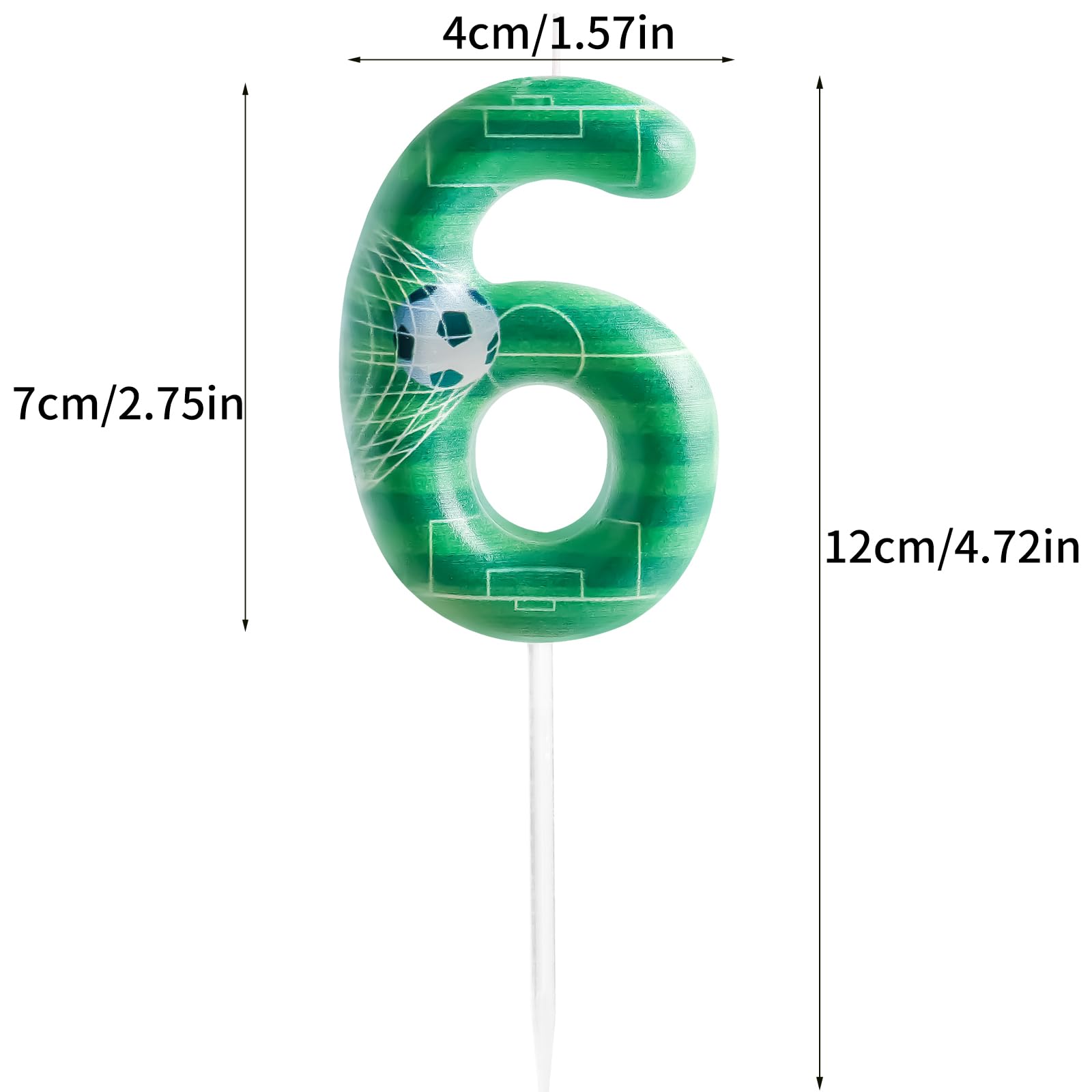 Photect Candeline Di Compleanno A Tema Calcio, Numero 8 Con 10 Candeline Sottili, Decorazioni Per Torta Per Festa Di Compleanno Ragazzi, Torta Sportiva, Colori Verde Bianco Nero