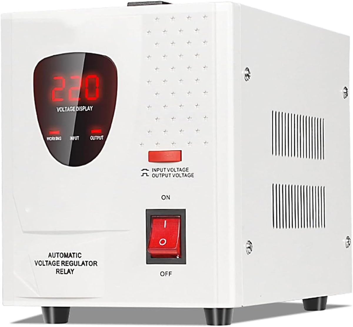 Estabilizador de voltaje de 3000 W, entrada de 140-260 V a salida de 110 V, regulador de pantalla LED para computadora de TV, refrigerador de CA, protección contra sobrecarga, fuente de alimentación para el hogar