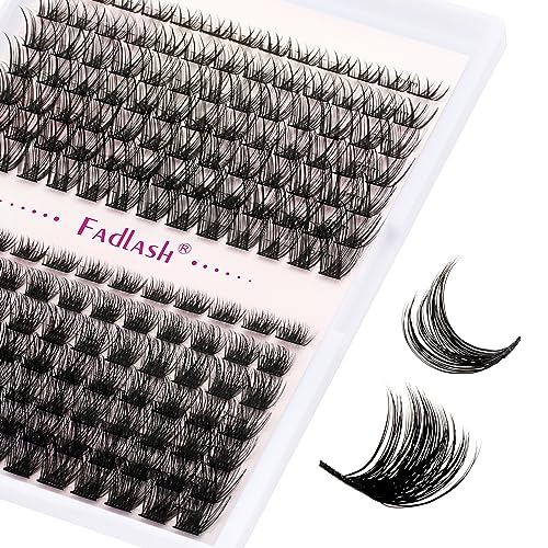 Lash Clusters DIY Eyelash Extensions 175 Clusters Lashes D Curl 0.07 Natural Individual Lash Extensions Mixed Tray False Eyelashes Soft &amp; Strong Thin Band DIY at Home (F26+F27-0.07D, 8-16mm)
