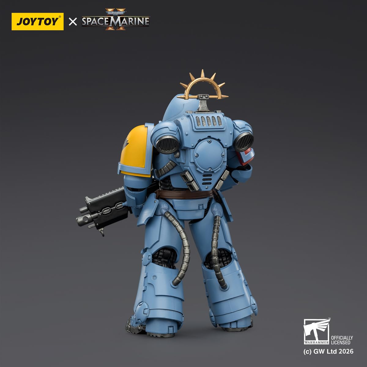 TOYVERSE JOYTOY Warhammer 40.000 Game Edition Space Wolves Heavy Intercessor - Figura de acción articulada a Escala 1/18 de 12,7 cm con Bolter Pesado y Pistola de Perno, Coleccionable para Mayores de