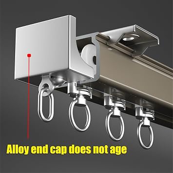 Ceiling Curtain Track, Room Divider Curtain Rod, Heavy Duty Curtain Rail (Ceiling Mounted/Wall Mount) - For Office, Living Room, Bedroom(White,18.0FT(550CM))