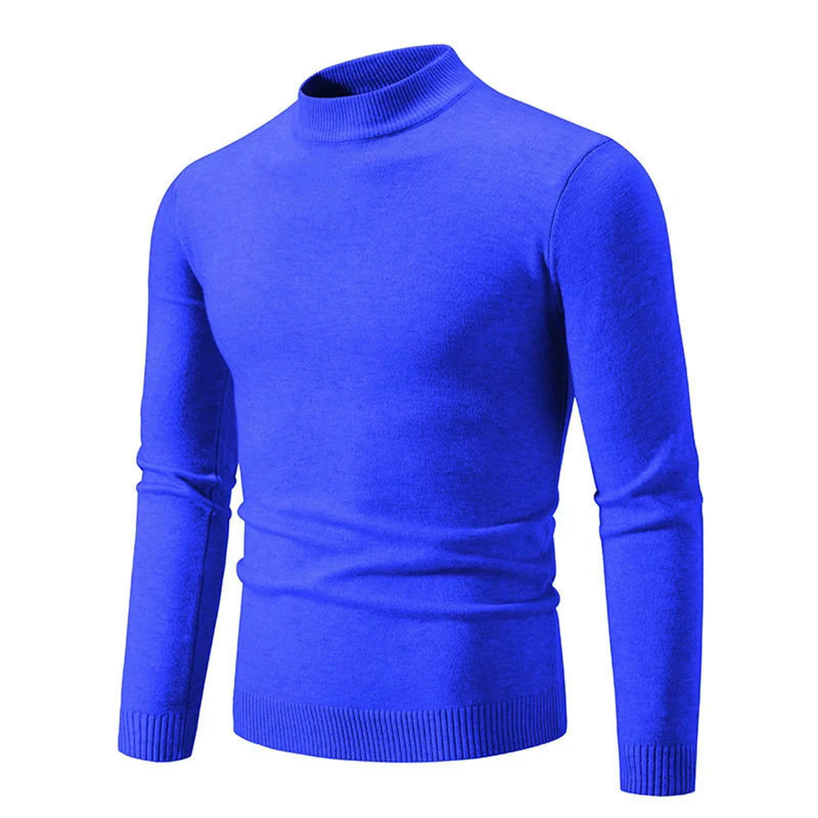 Maglione Uomo Autunno Inverno Designer Moda Mezzo Dolcevita Lavorato A Maglia Maglioni Casual da Donna Caldi Uomo-m938 Blu Reale-XL Asiatico (55-70 kg)
