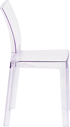 Miniatura 6 de Flash Furniture Silla Emilie Ghost con respaldo cuadrado en cristal transparente