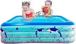 Piscina Infantil, Piscina Inflável e Piscina Externa Dobrável para Crianças e Animais de Estimação (Baleia 150 x 50 cm)