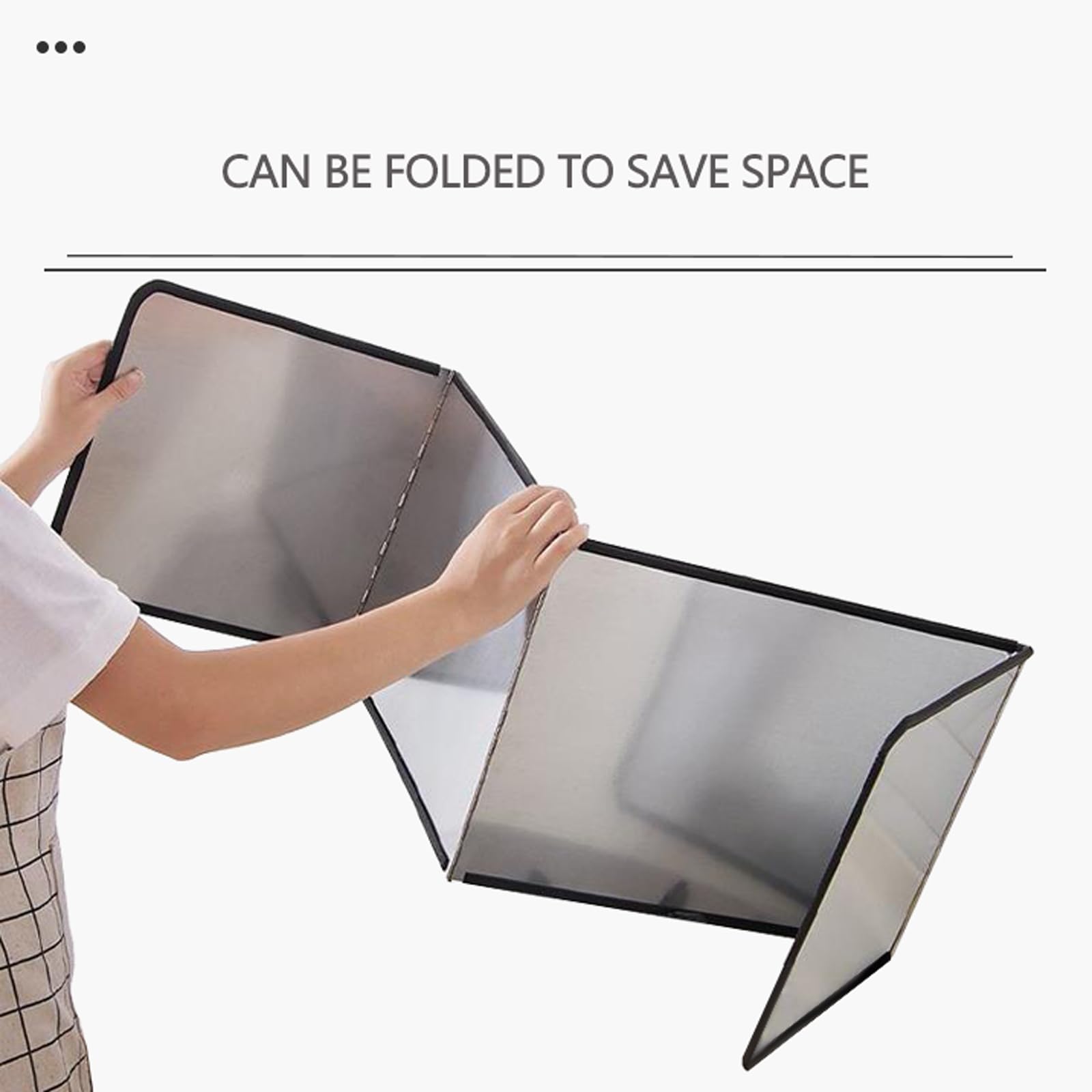 Paraspruzzi Pieghevole antischizzi per lavello da Cucina, Antiaderente, in Acciaio Inossidabile, Portatile, per Piano Cottura, Parete, ECC. (Dimensioni: 45 * 80 * 60 cm)