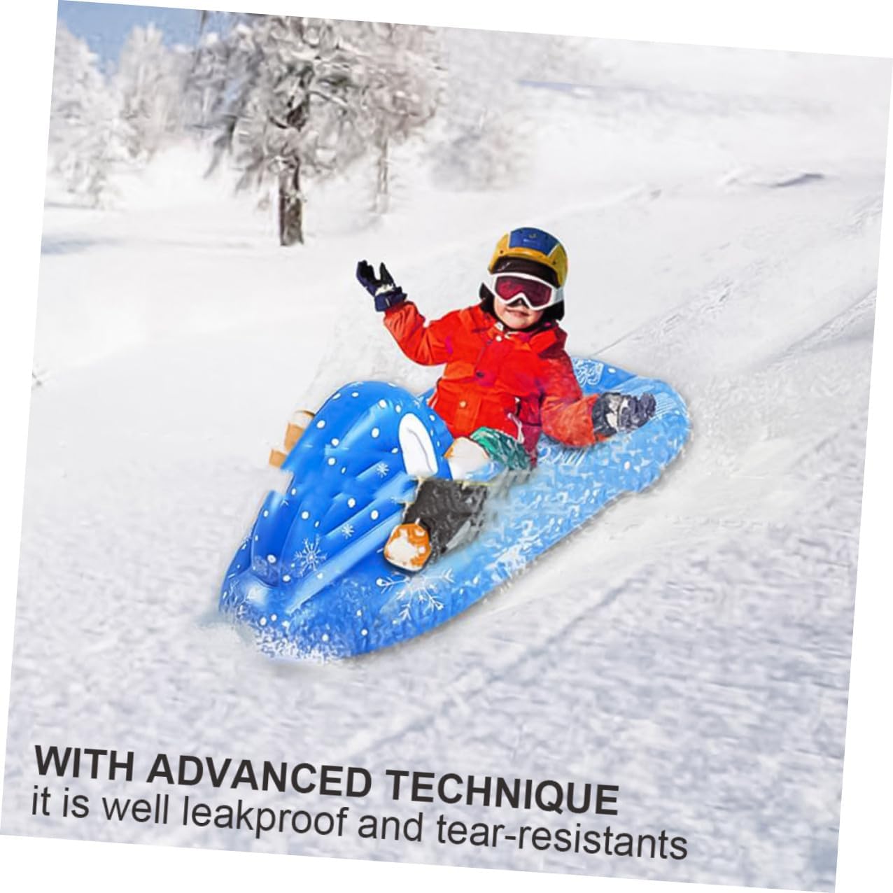 Beaupretty Inflatable PVC Snow Sled Tube for Cold-Resistant Winter Snow Skating Tool Portable for Outdoor Sledding Fun