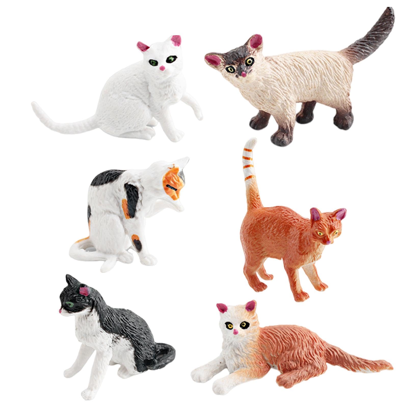 ZoneYan Katzen-Figuren Set – 12 Miniatur-Katzen Aus Harz, Handbemalt, Für Deko & Spiel