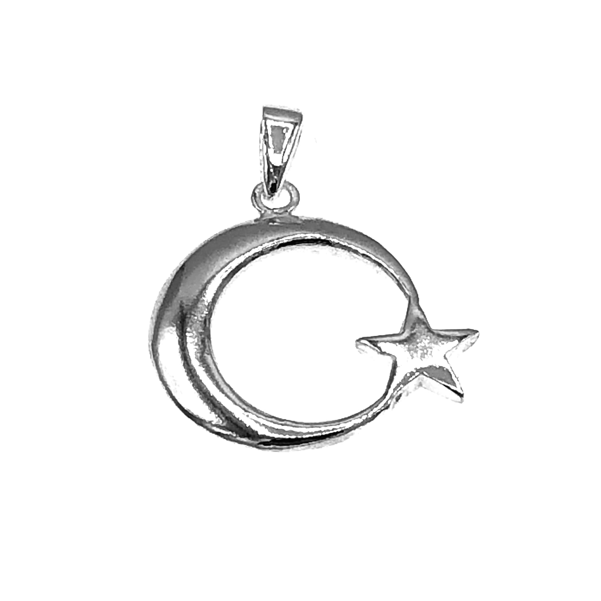 925 Sterling Silber Anhänger Ay Yildiz Türkei Flagge Bayrak/Panzerkette & Veneziakette/Unisex / 070