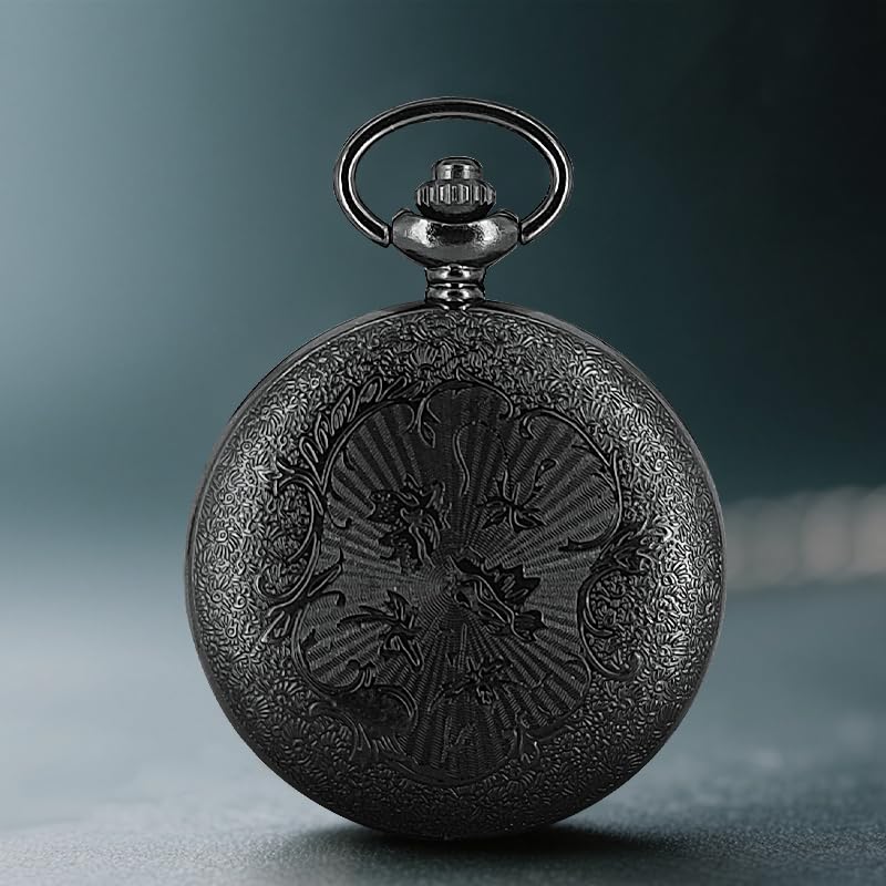Image of BOSHIYA Smooth Quartz Pocket Watches for Men Classic Arabic Digital Luminous Dial & Day Date Pocket Watch with Chain Christmas Graduation Birthday Gifts