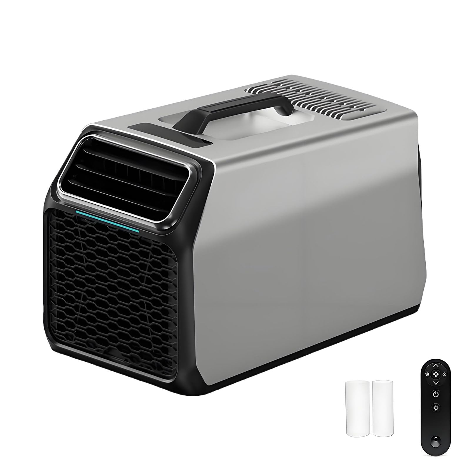 EpyGnom Portable Camping Air Conditioner, Efficient Cooling Tent AC Unit, Dehumidifier, with Fan & Sleep Mode, 24h Timer, Remote Control, for RVs, Fishing and Boat Indoor & Outdoor Use Silver-800W