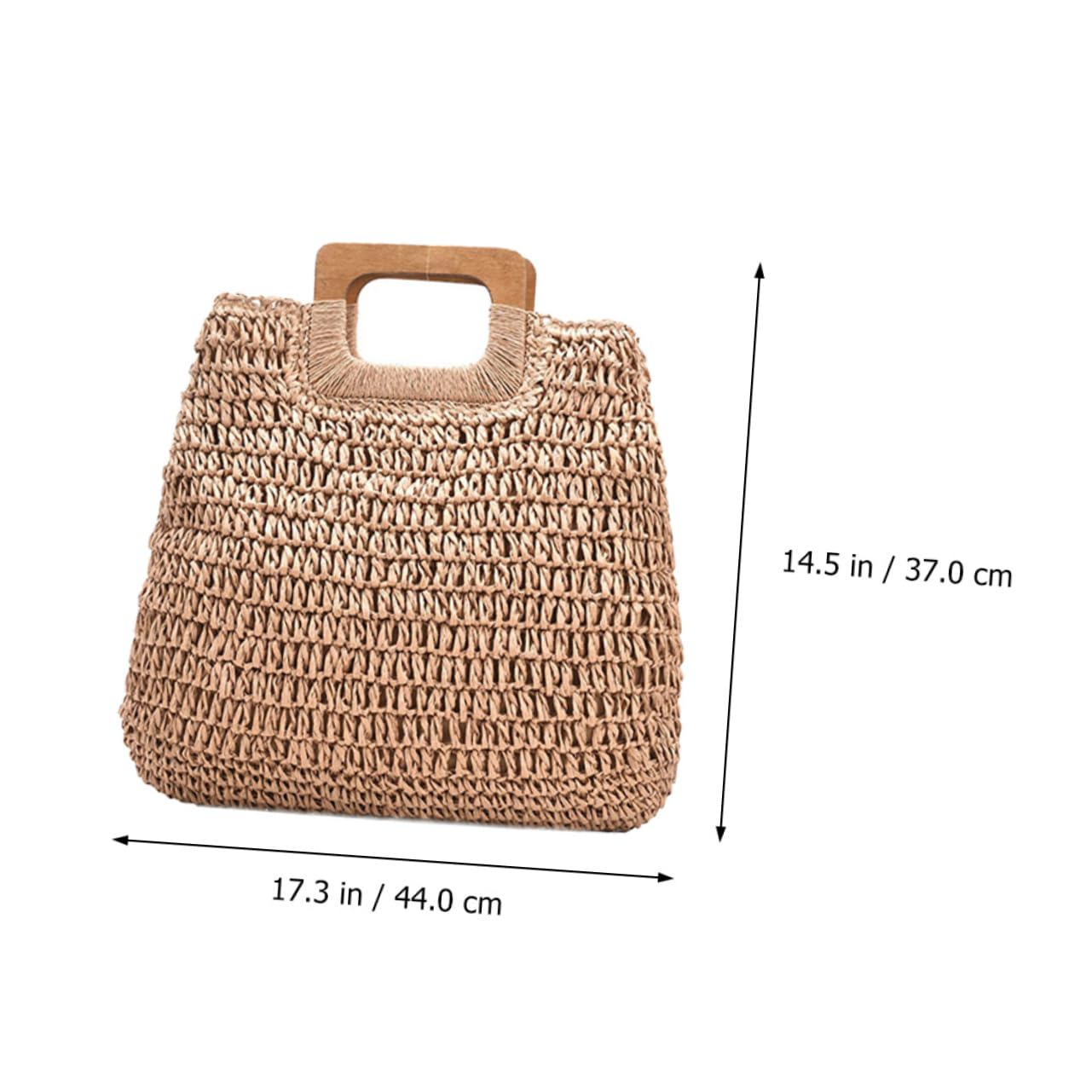 1pezzi Borsa Intrecciata Mano Per Ragazze Semplice Borsa Tote Estiva Mare Spiaggia Custodia Estiva Alla Moda Per Shopping e Spiaggia