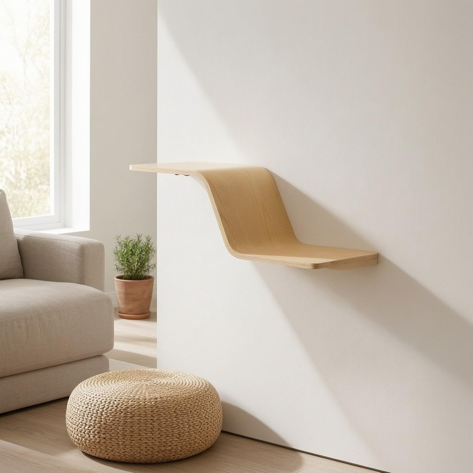 Hölzern Katzen-Kletterwand mit Platzsparend, Kletterstufe, Katzenmöbel, für Wohnung, Katzenbesitzer, Helles