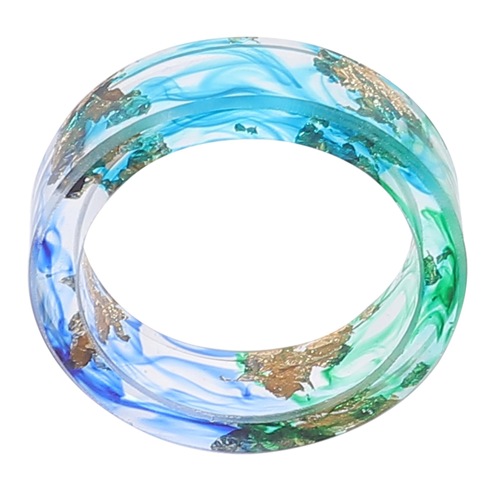 Homoyoyo 1Pc Creative Gold Foil Resin Ring Unique Handmade Jewelry for Festivals and Daily Wear Decorative Ring for Costume Parties and Selfie Props