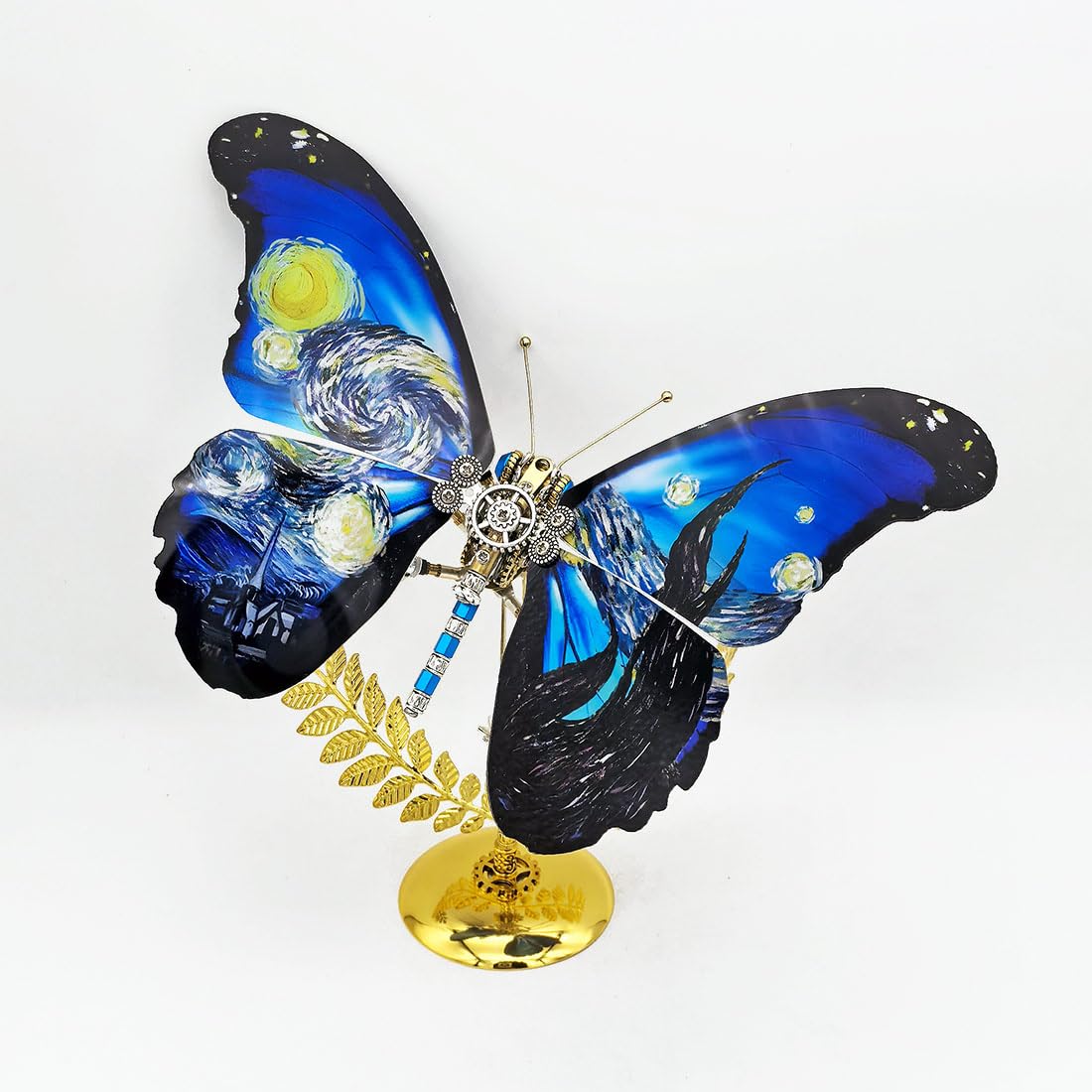 Kit modello farfalla puzzle in metallo 3D, 100 pezzi, fai da te, steampunk, meccanico, modello a farfalla con ali regolabili, decorazione artistica creativa da scrivania, regalo per adulti