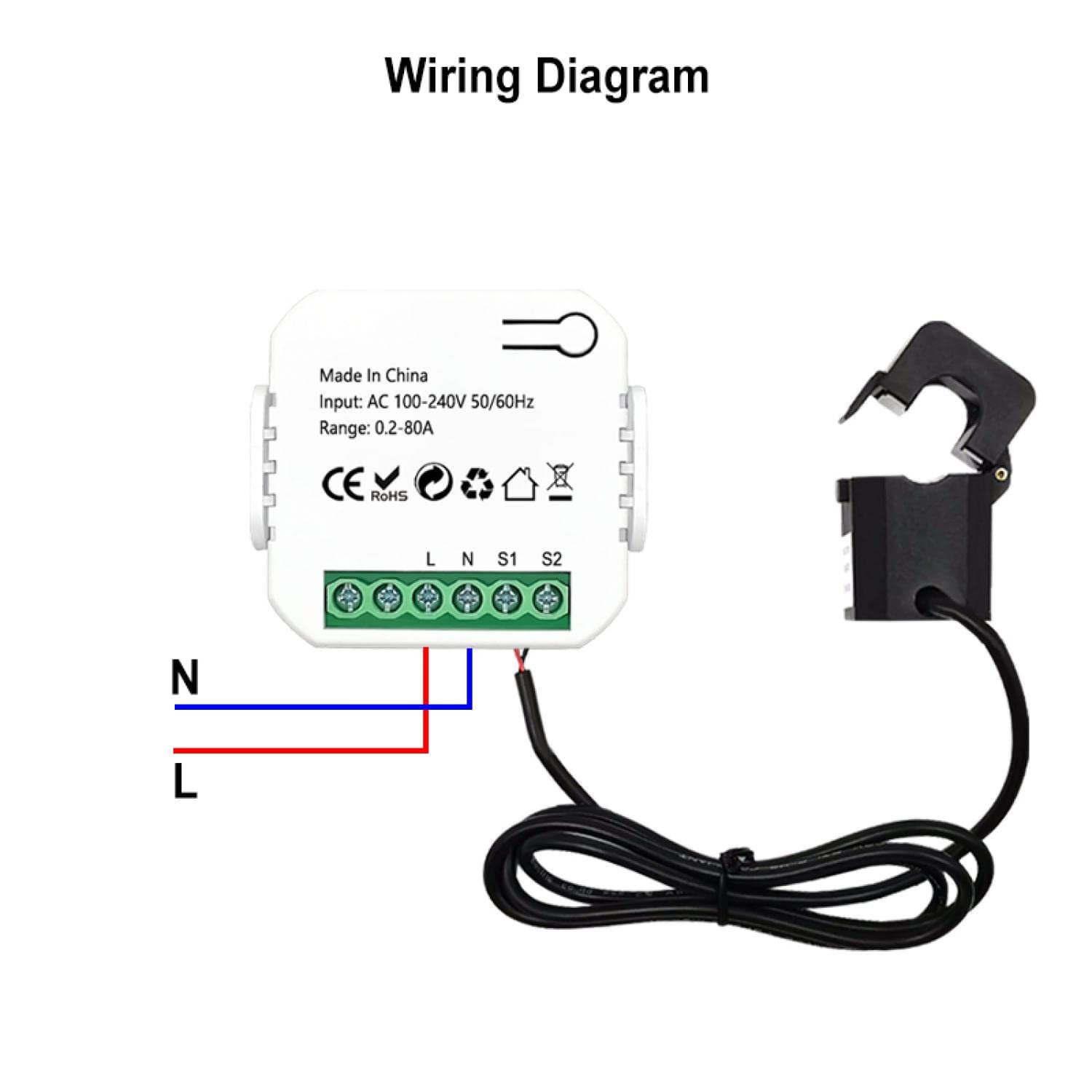 Contatore di energia WiFi Contatore KWh Contatore di energia Contatore di elettricità WIFI da 2,4 GHz Monitor di energia Contatore di monitoraggio dell'elettricità in tempo reale Contatore CA su guid