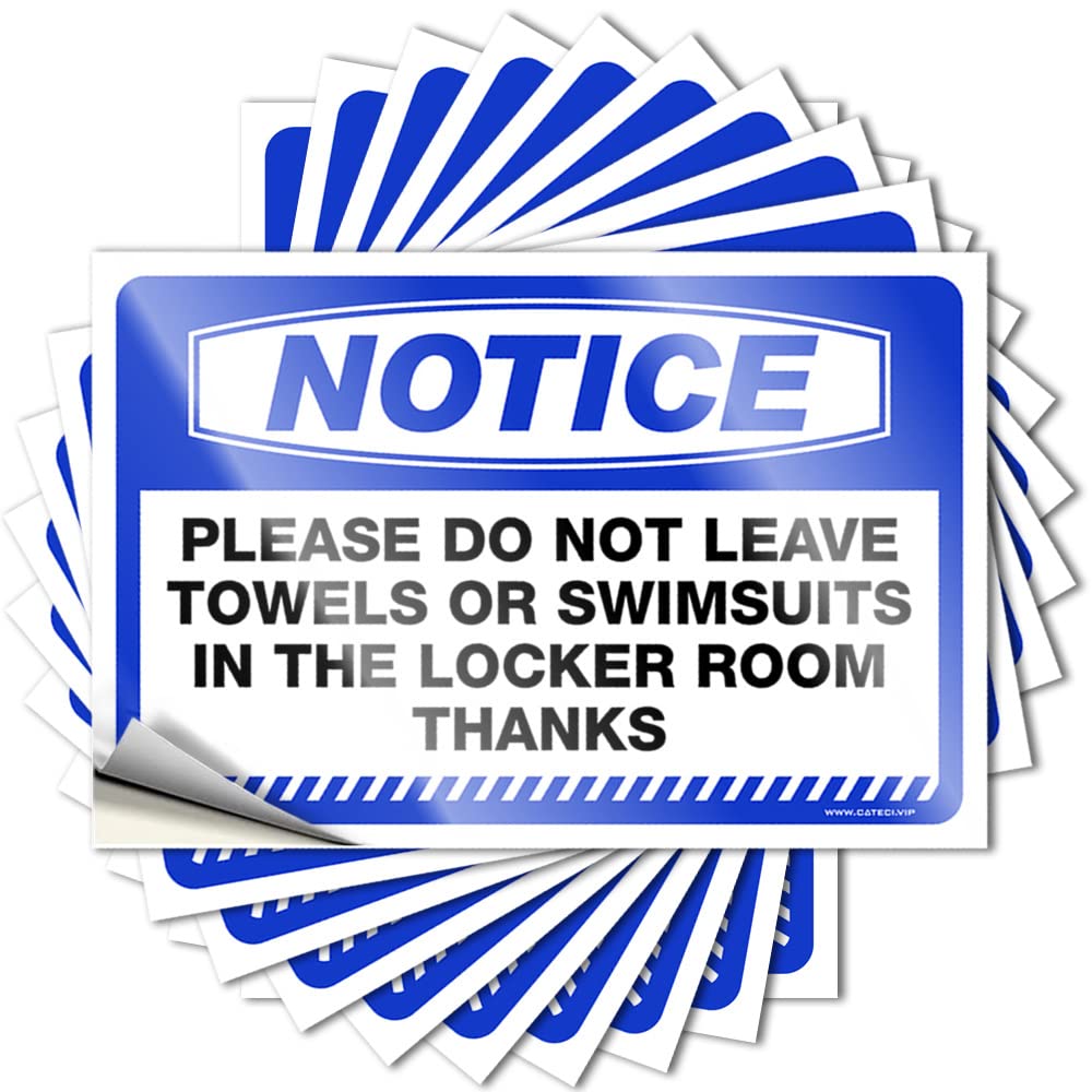Tool Box Stickers Notice Please Do Not Leave Towels Or Swimsuits Stickers 10 Pcs Car Stickers and Decals Stickers for Car(8X12CM)