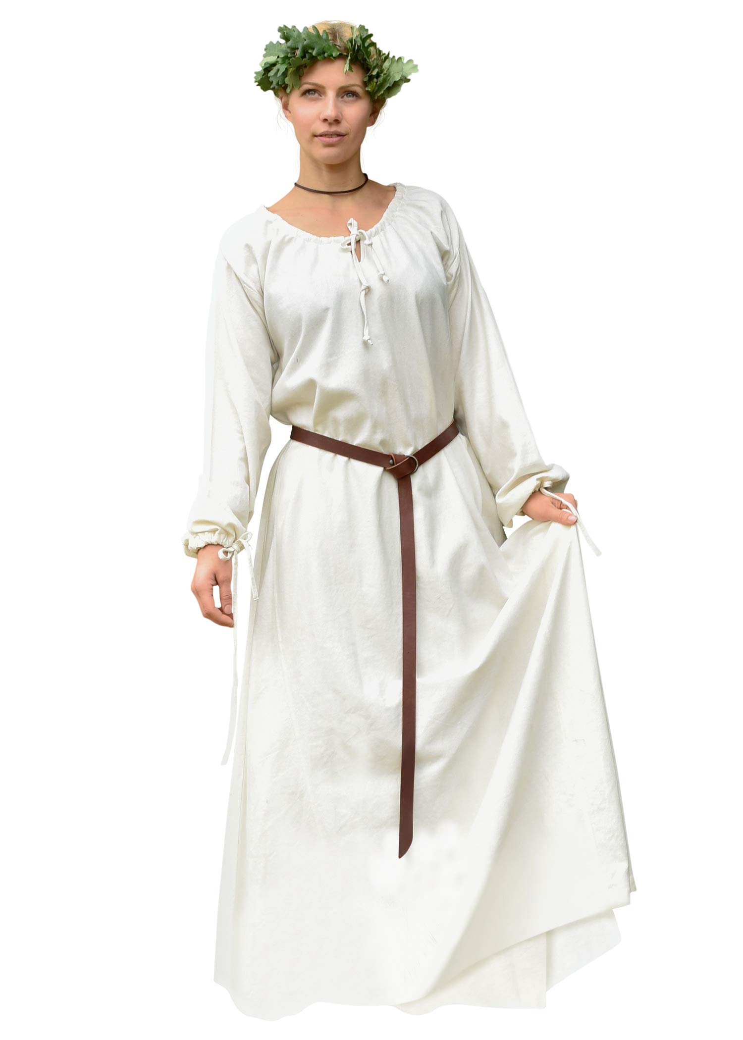 Battle-Merchant Middeleeuwse jurk dames gezond lang | Vikingkostuum LARP kleding | met ingenaaide zakken | canvas katoen, petrol, L Battle-Merchant Middeleeuwse jurk dames gezond lang | Vikingkostuum LARP kleding | met ingenaaide zakken | canvas katoen, petrol, L