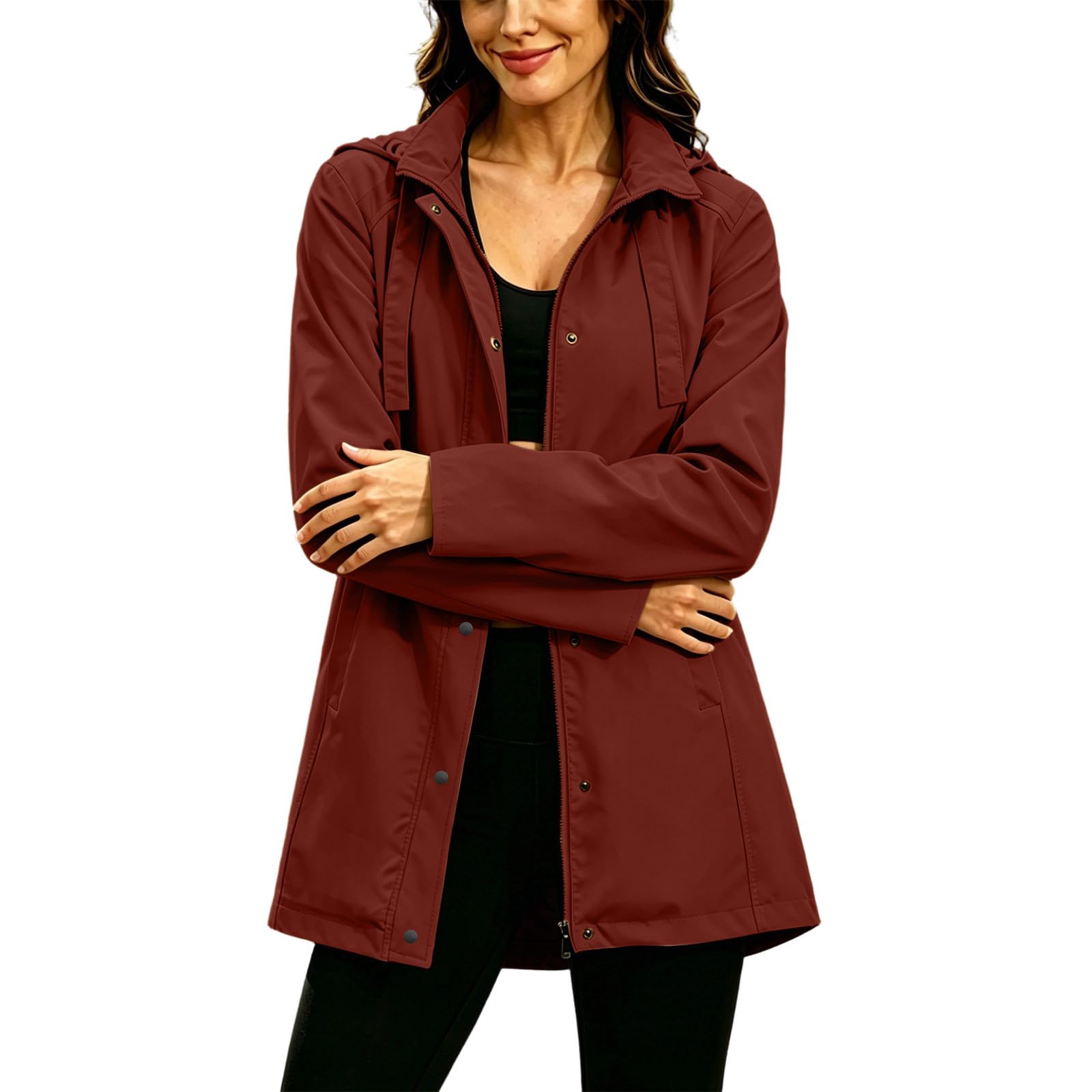 Generisch Regenjacke Damen Wasserdicht Lang Atmungsaktiv Übergangsjacke Frühling Leichte Wanderjacke Sommer Reitjacke Regendicht Freizeit Outdoor Jacke Mit Kapuze Mode Elegant Jacket