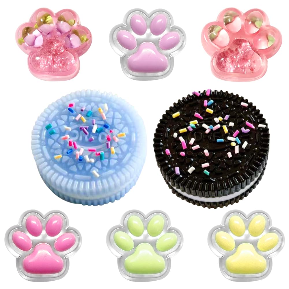8 PCS Squishy Toys, Cat Claw Squishy Set, Cute Stress Relief Sensory Play Fidget, Masquerade Mask for Couple, Dress Costume Party Carnival Prom Ball Mardi Gras, Men Women Decoration Play ﻿